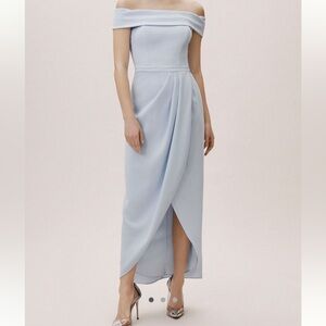 NWT Anthropologie BHLDN Thompson Elegant Bridesmaid Off-Shoulder Blue Dress